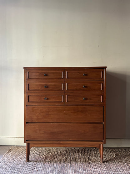 Walnut tallboy dresser