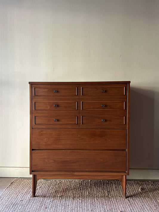 Walnut tallboy dresser