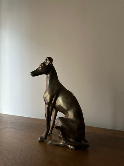 Hollywood Regency Bronze Whippet Sculpture