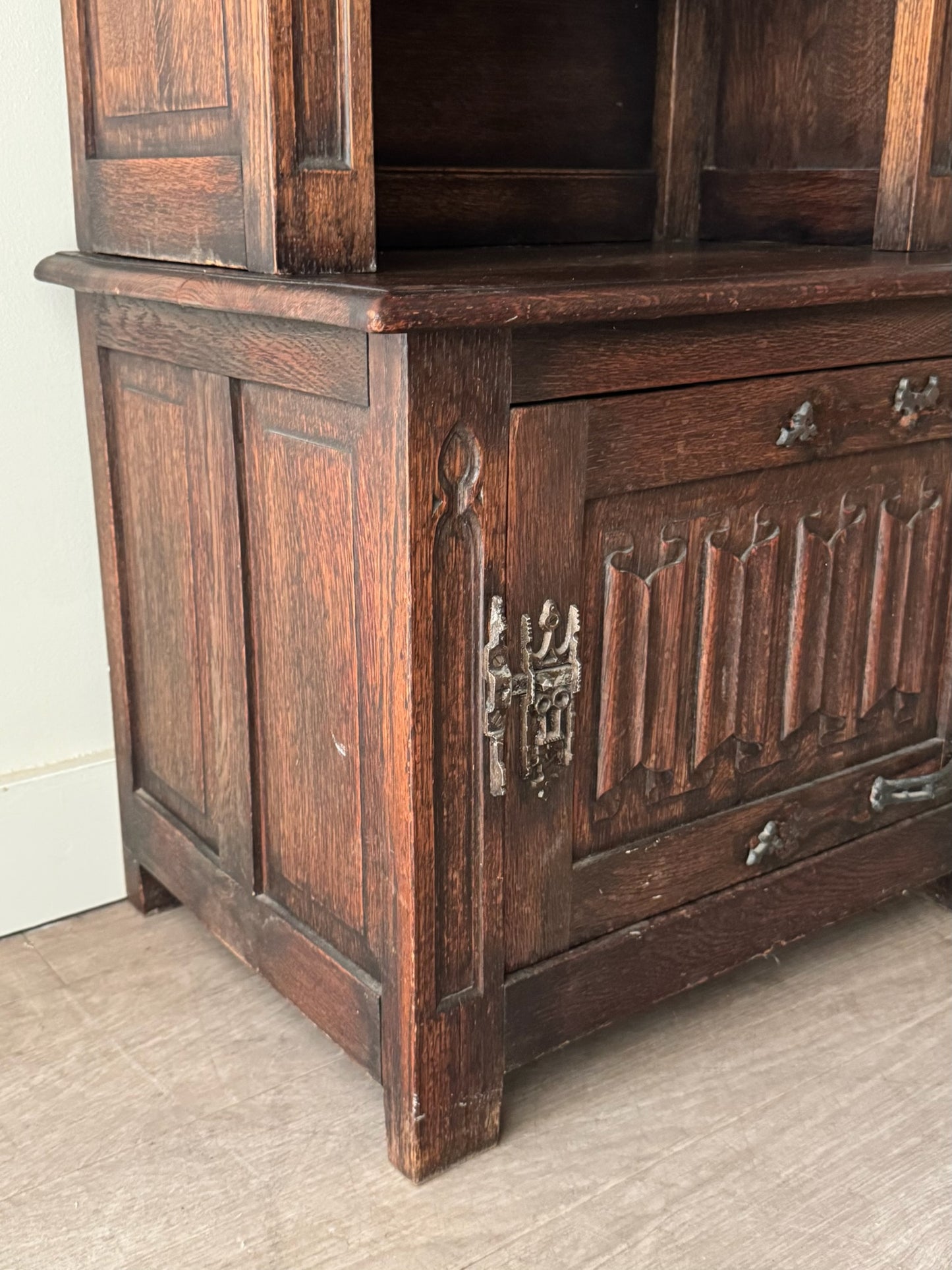 Oak book case cabinet