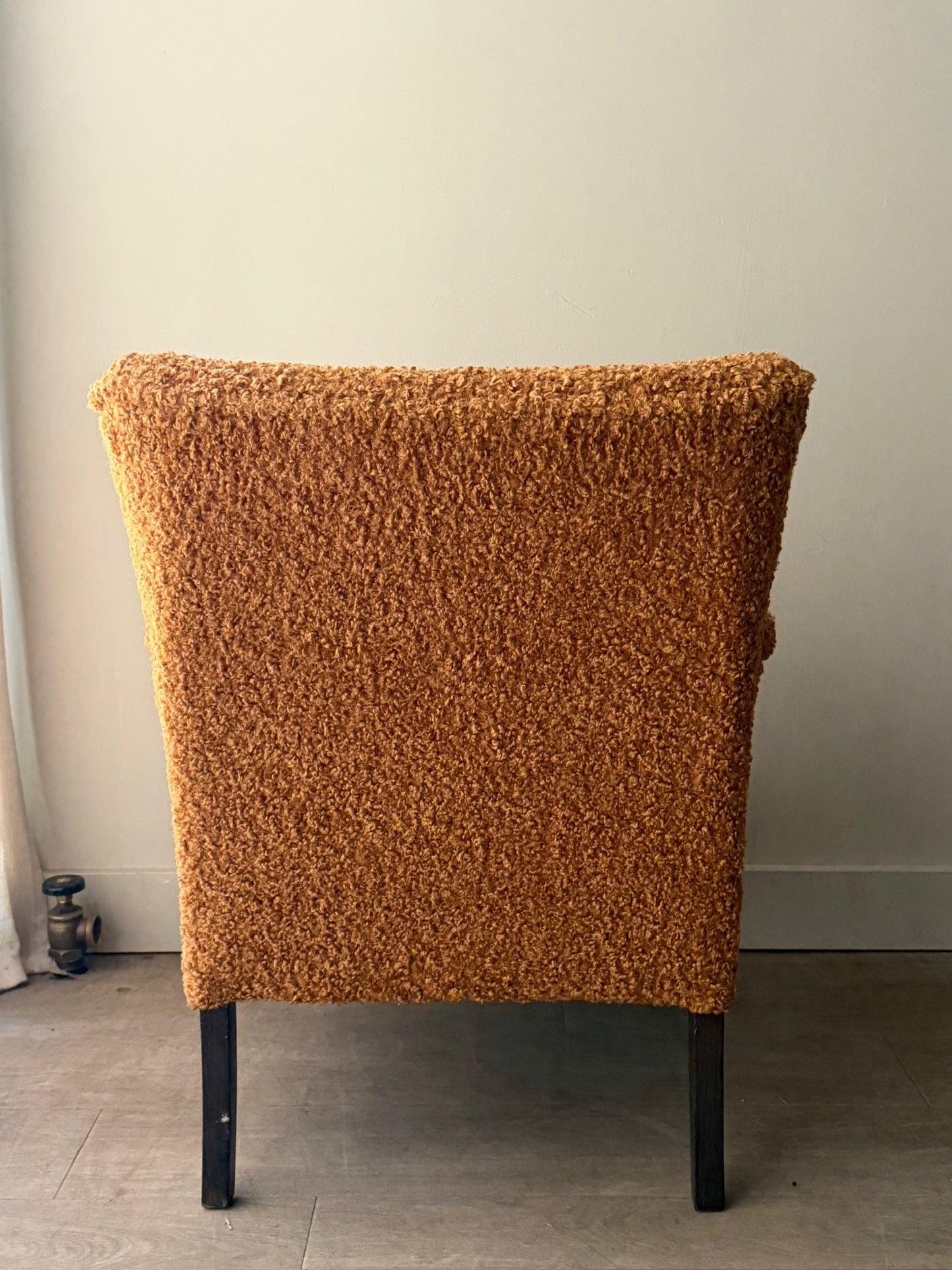 Danish toffee boucle lounge chair