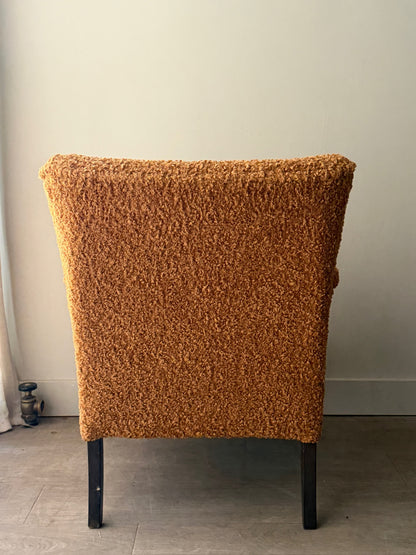 Danish toffee boucle lounge chair