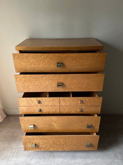 Birdseye maple tallboy dresser