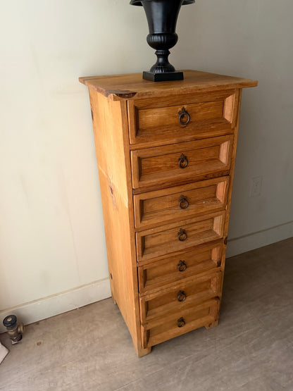 Spanish Colonial waxed pine lingerie chest