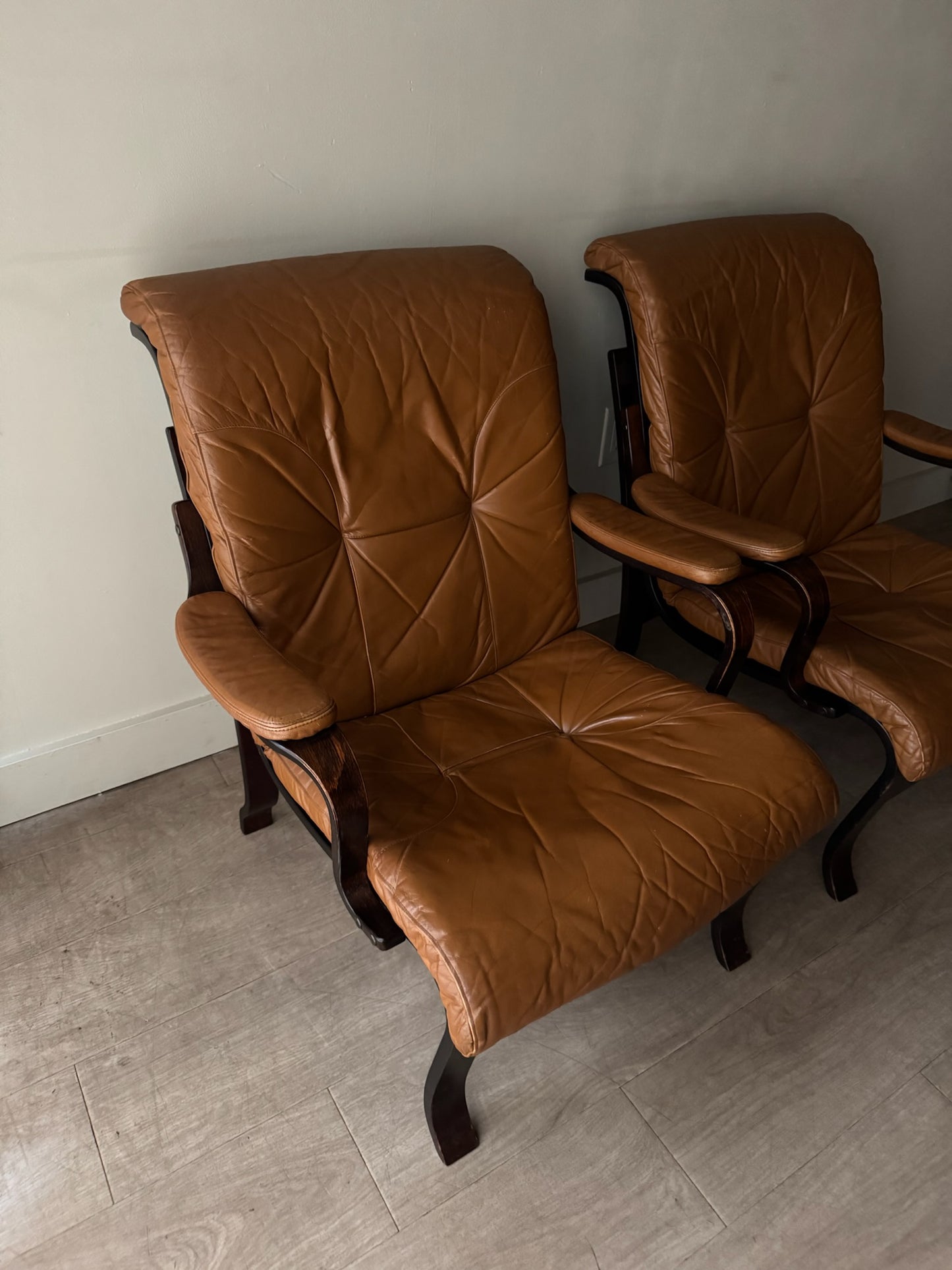 Scandinavian bentwood lounge chairs. Sold individually.