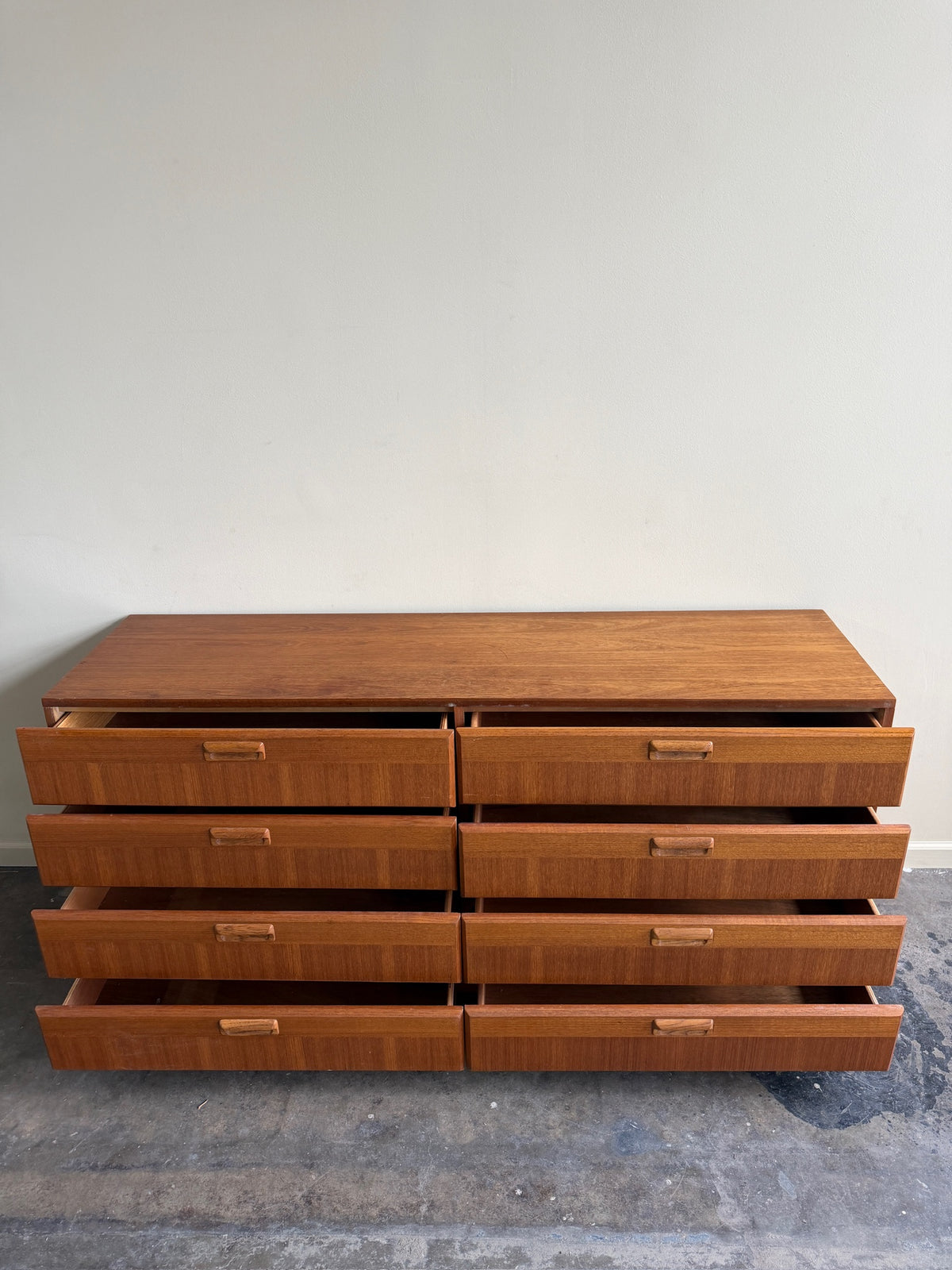 Dixie teak 8 drawer dresser