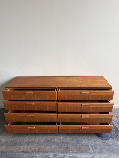 Dixie teak 8 drawer dresser