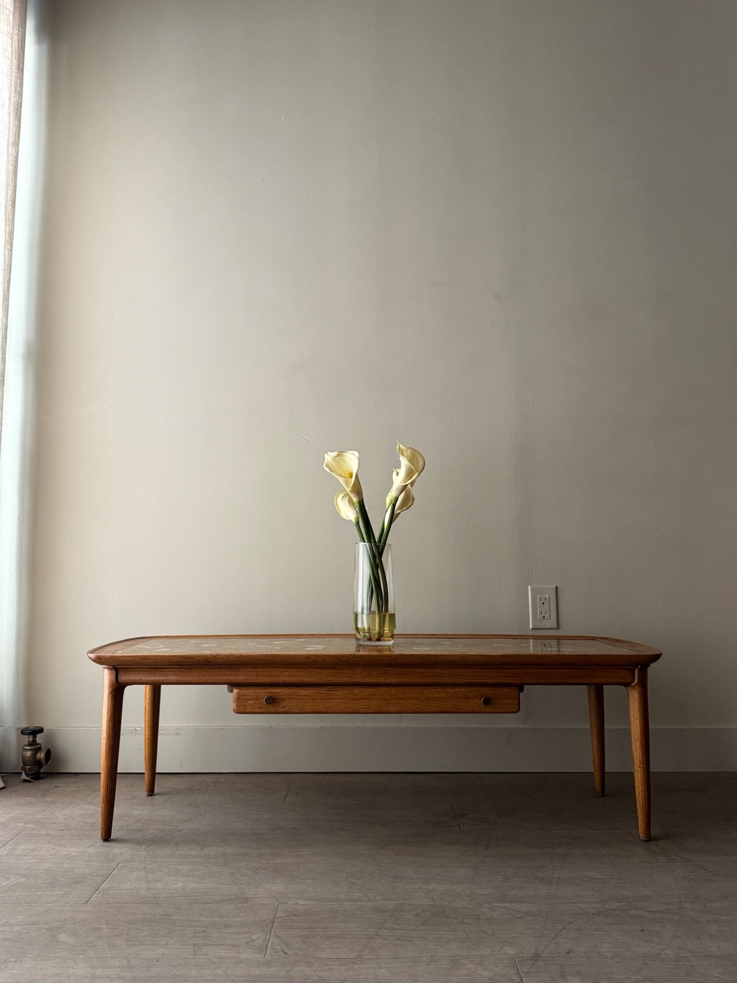 Tomlinson granite top oak coffee table