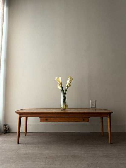 Tomlinson granite top oak coffee table