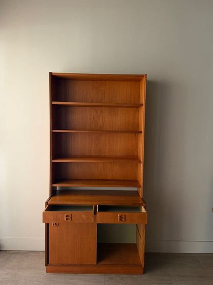Danish teak bookcase cabinet