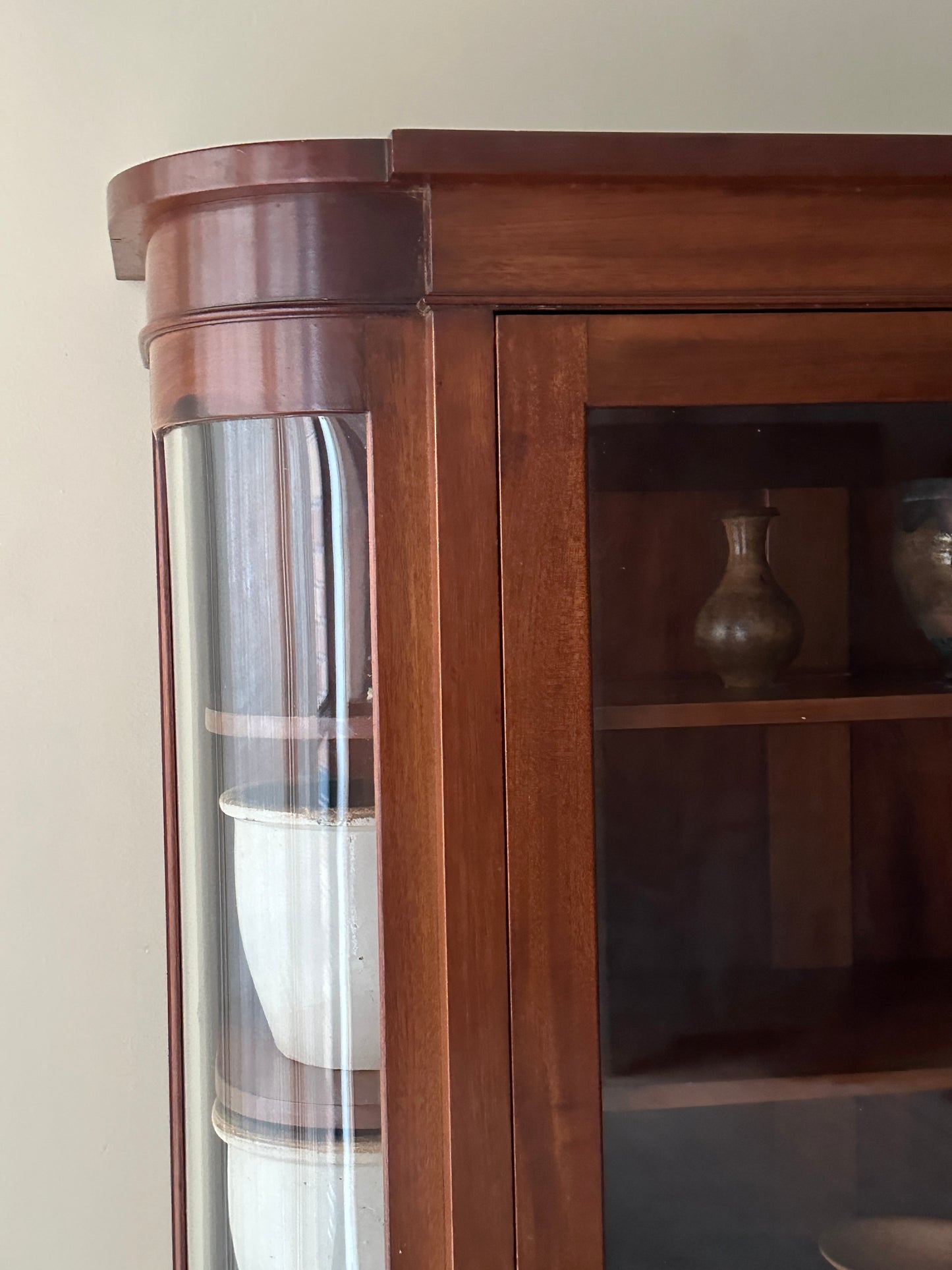 Walnut curio cabinet