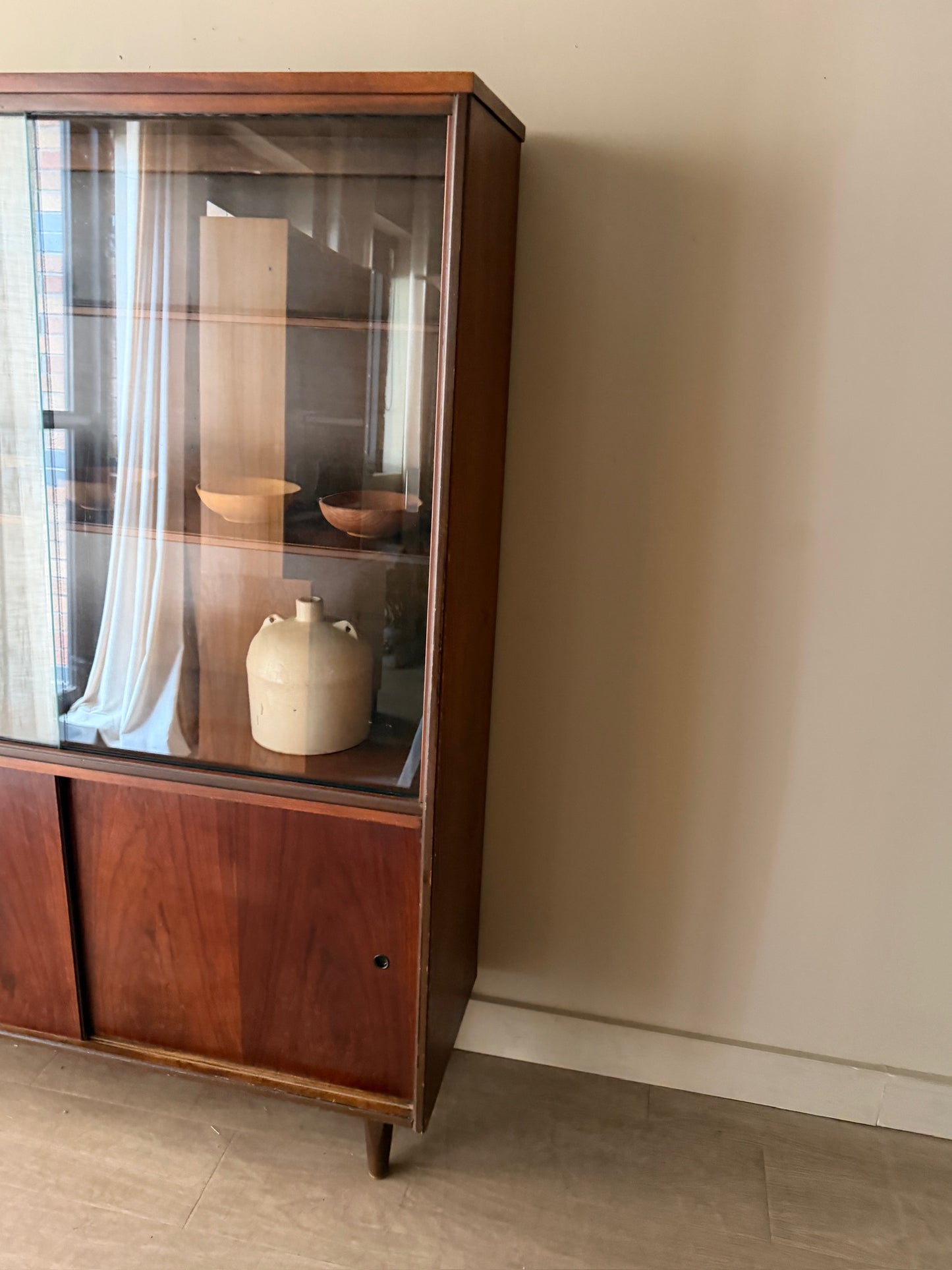 Walnut display cabinet