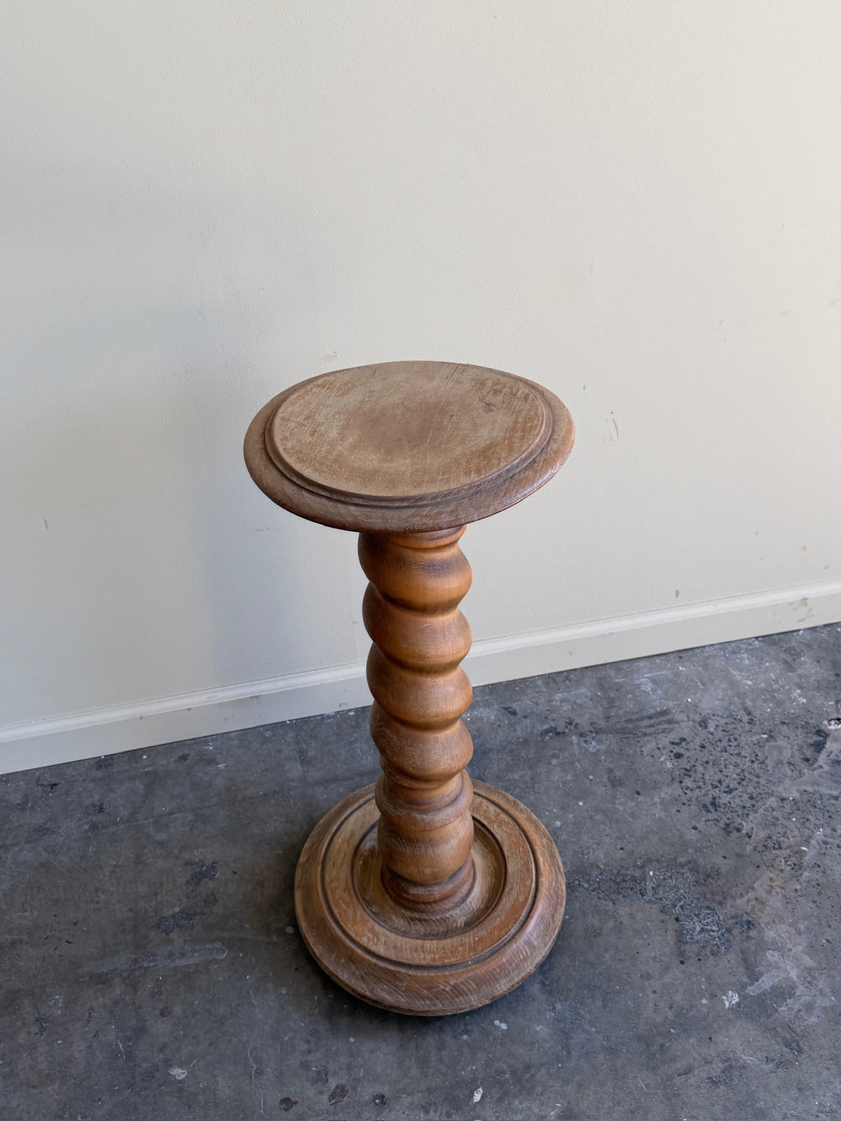 Oak barley twist plant stand