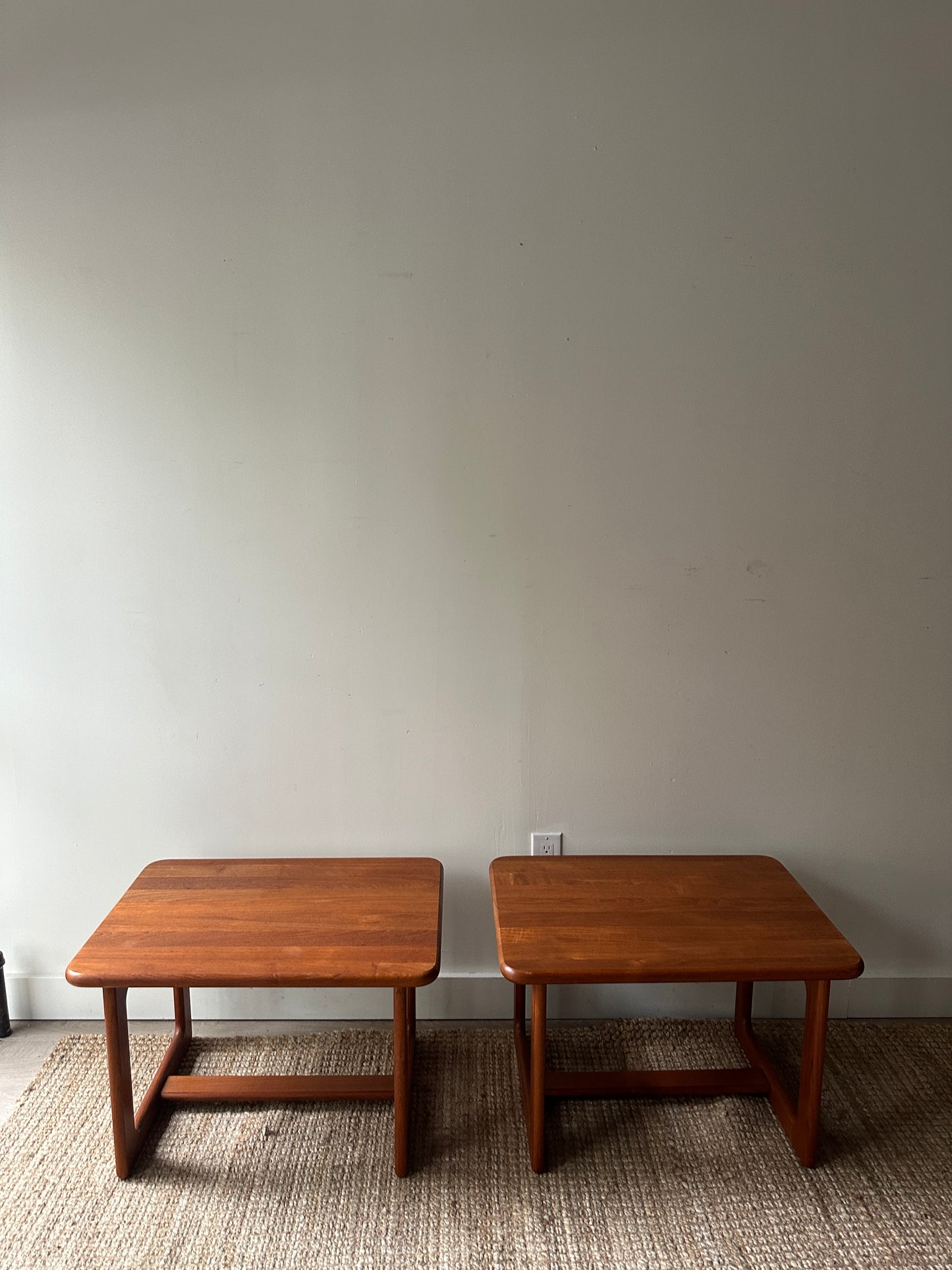 Teak side tables. Sold individually.