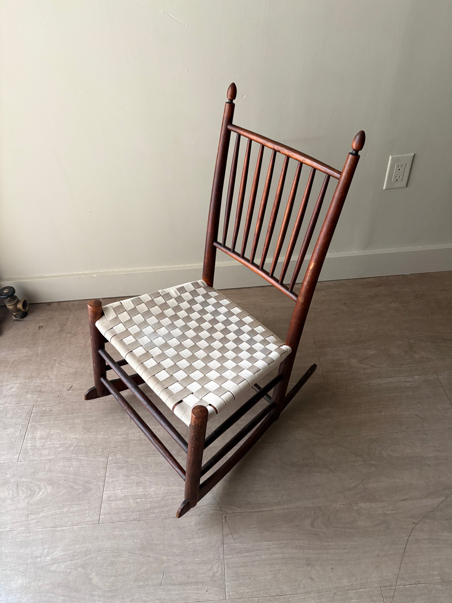 Pine tape seat small rocker