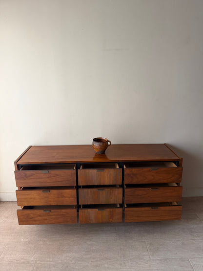 Walnut 9 drawer dresser
