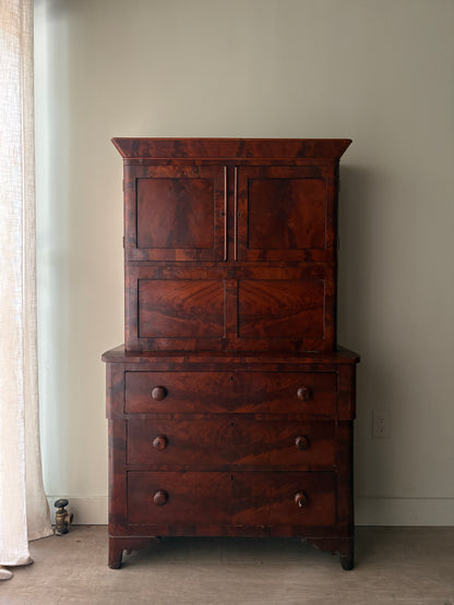 Empire mahogany secretary hutch