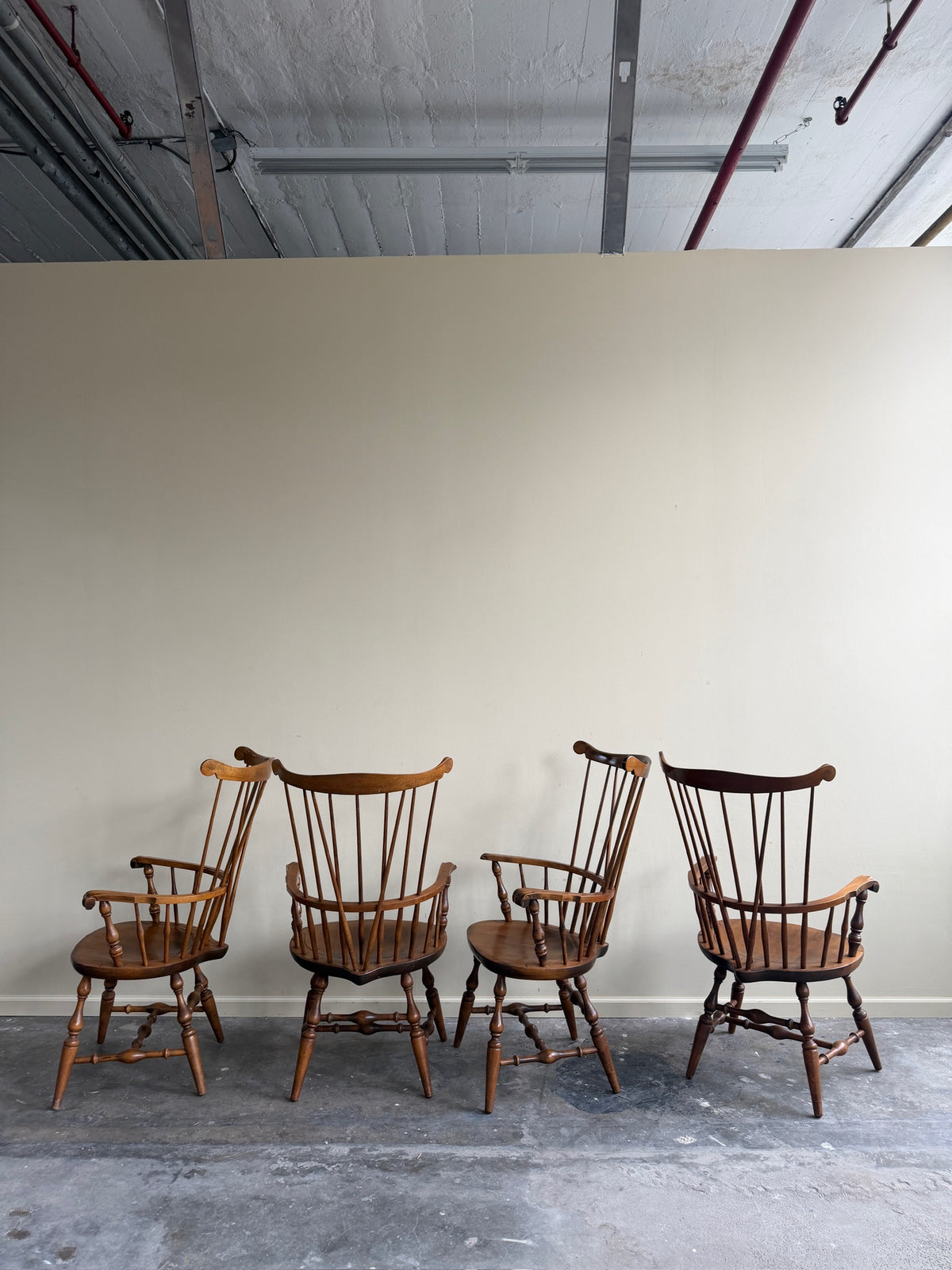 Nichols and Stone maple windsor armchairs. Sold individually.