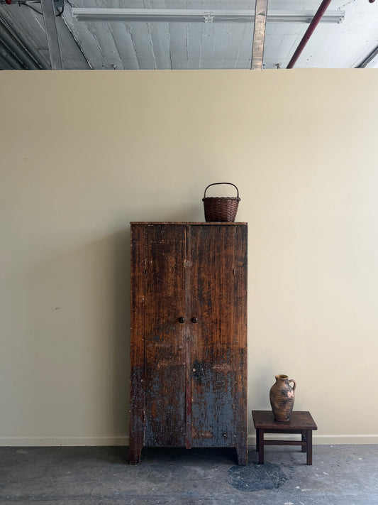 New England painted pine cupboard