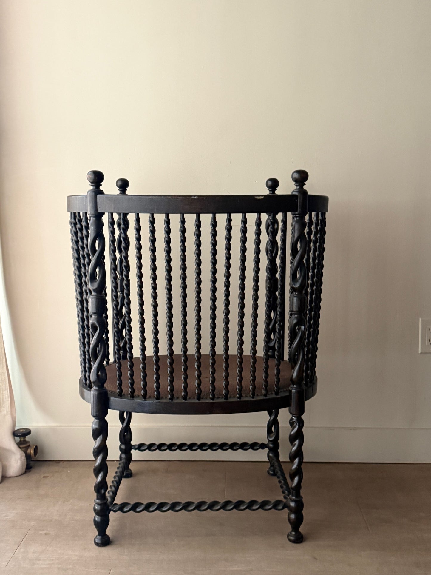 Victorian painted barley twist spindle chair