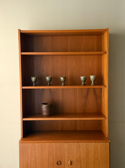 Scandinavian teak two piece hutch