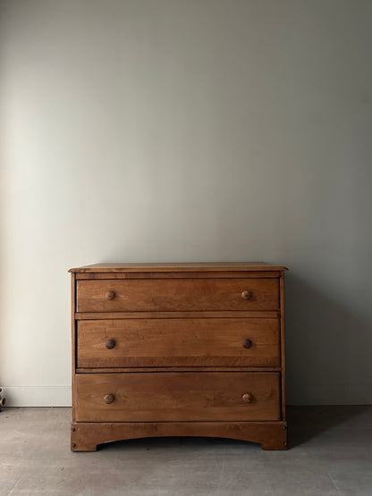 Maple three drawer dresser