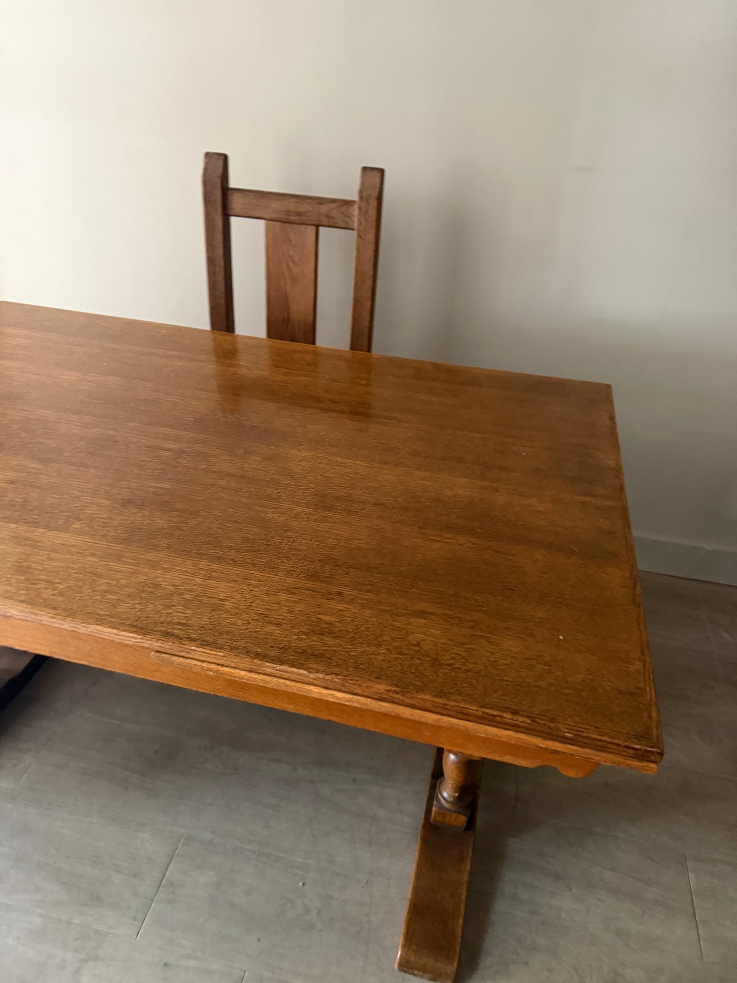 Danish oak extending dining table