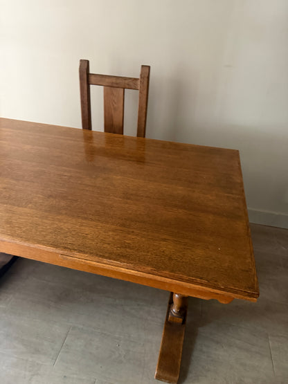 Danish oak extending dining table