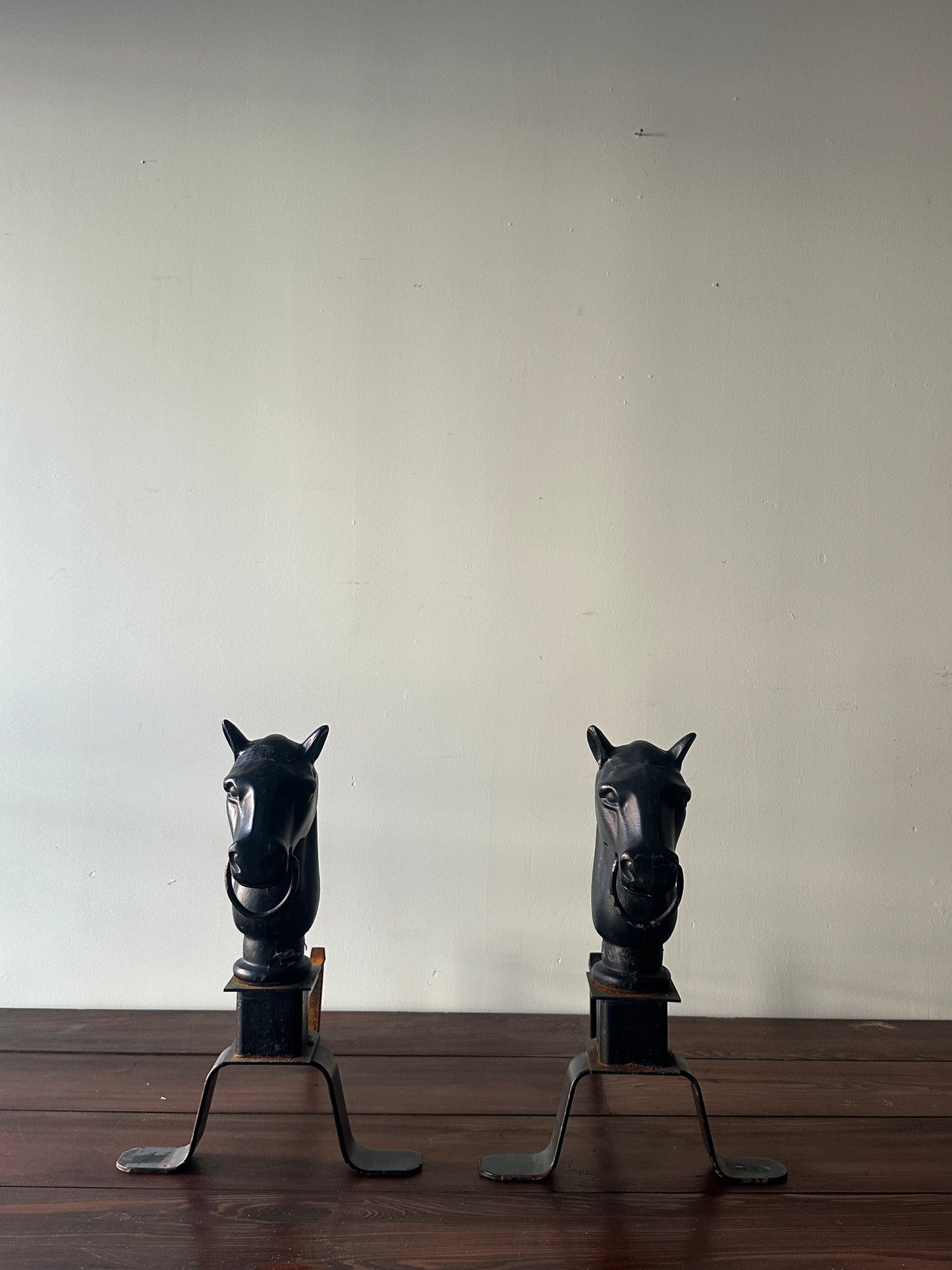 Horse head andirons