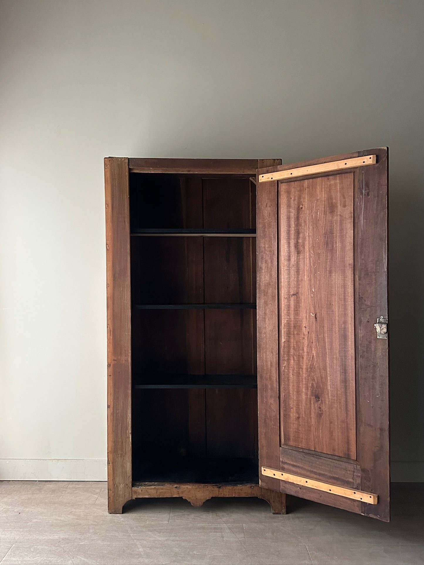 Pennsylvania Federal Pine Cupboard with Later Floral Motifs