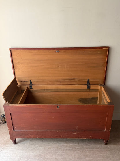 Pennsylvania Sheraton red-washed pine chest