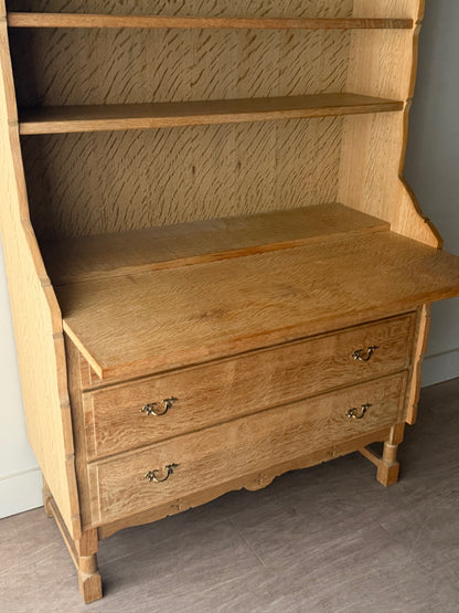 Danish oak secretary hutch