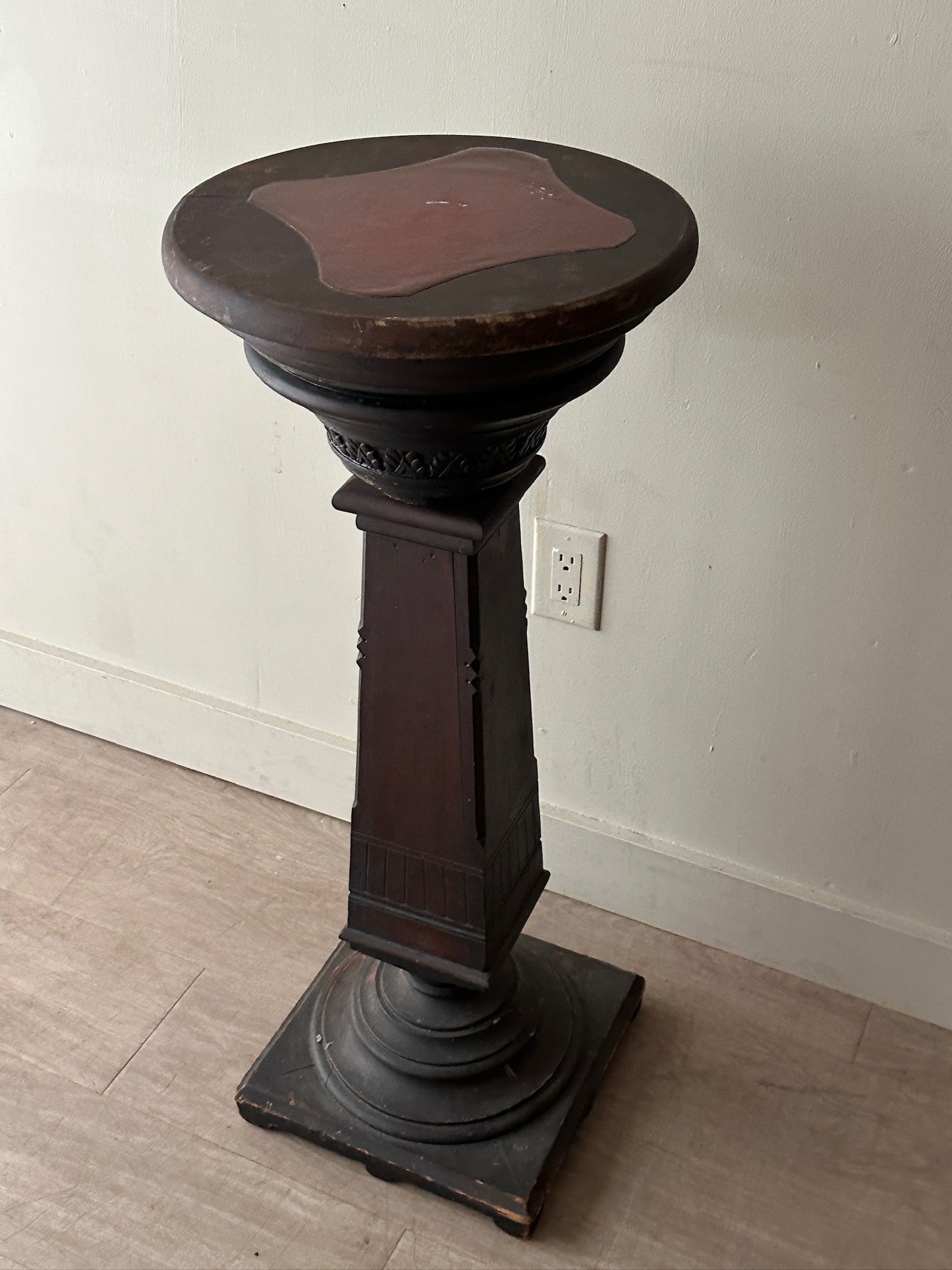 Two piece wood pedestal