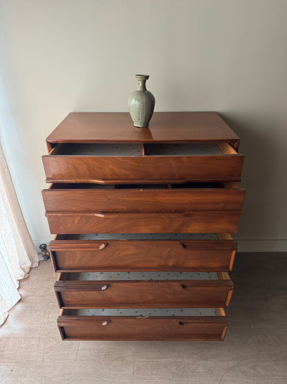 Walnut tallboy dresser