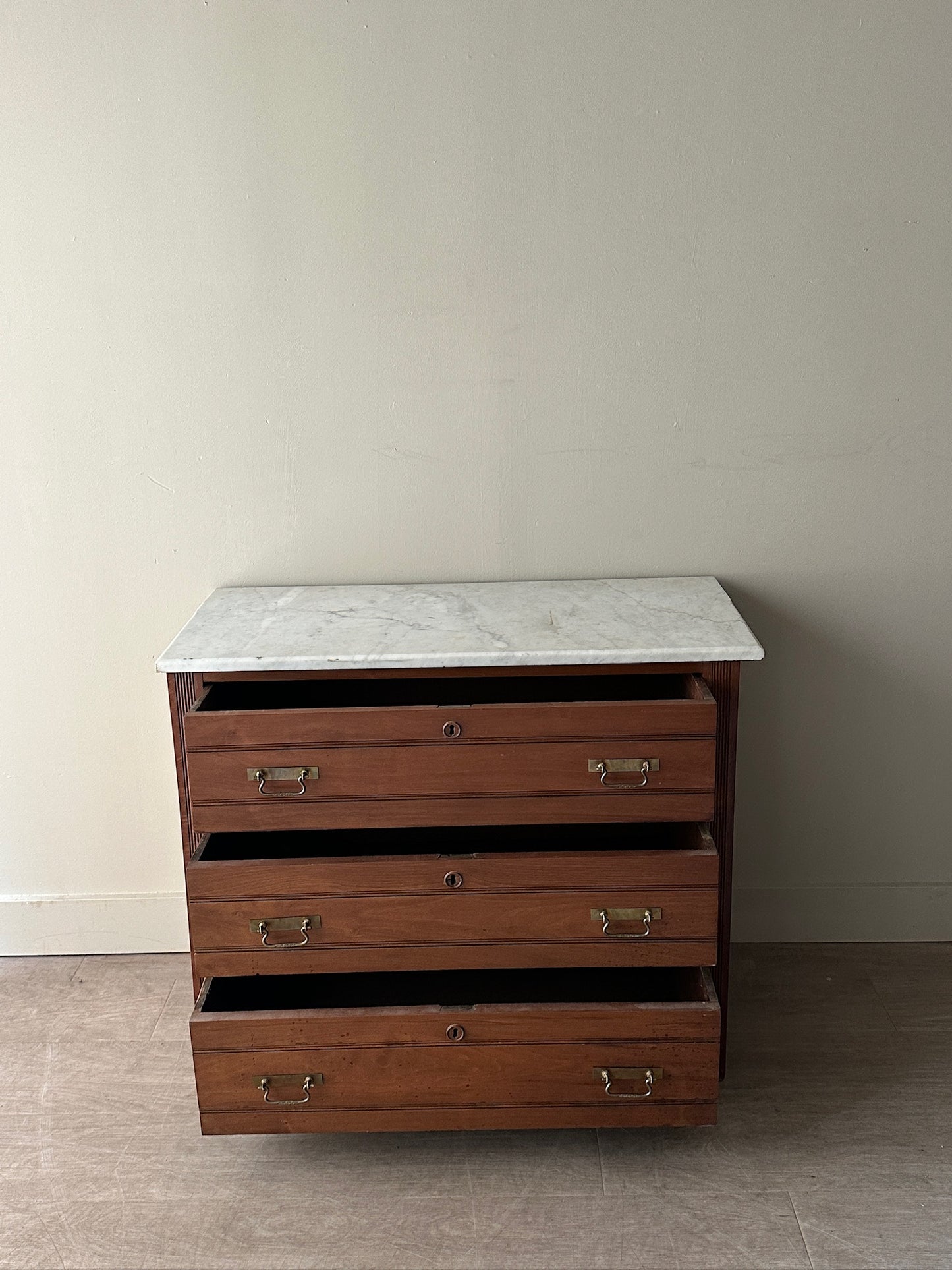 Marble top pine dresser
