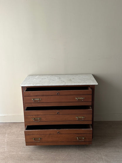 Marble top pine dresser