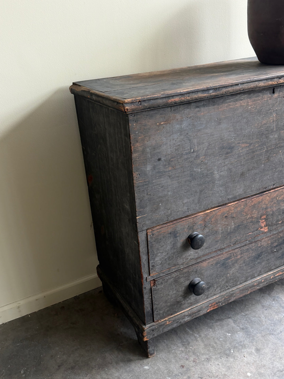 Painted pine mule chest