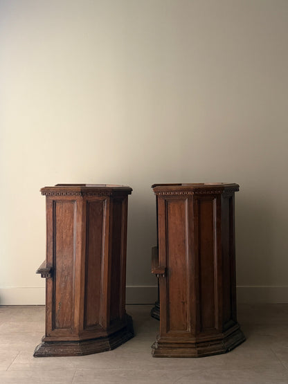 Italian walnut chorister chairs. Sold individually.