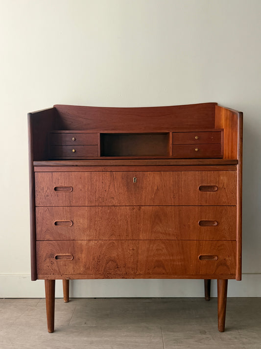 Danish teak secretary dresser