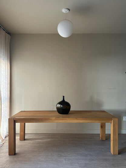 Solid scrubbed pine dining table