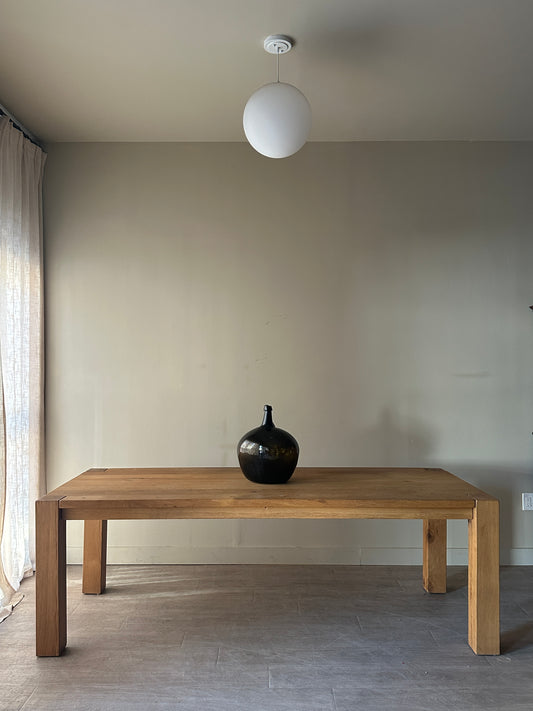 Solid scrubbed pine dining table