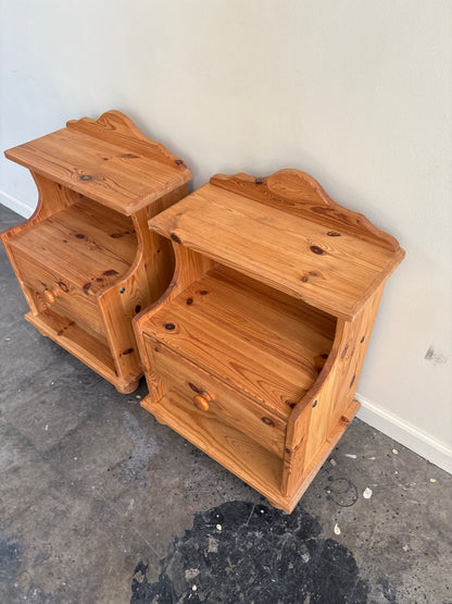 Pine nightstands. Sold as a pair.