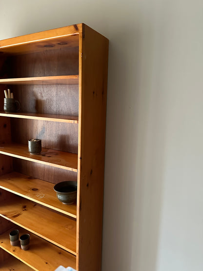 Tall pine bookcase