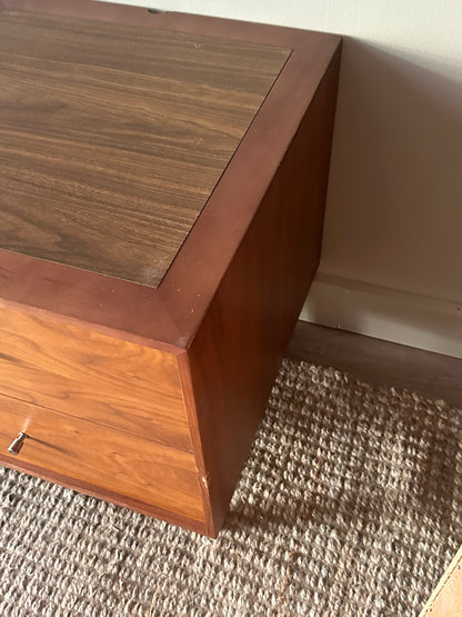 Walnut bedside tables. Sold individually.