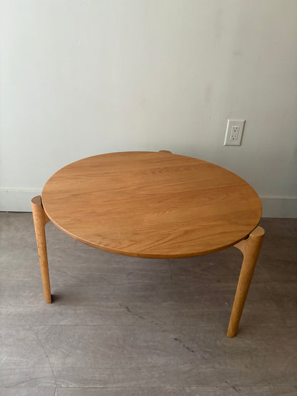 Small round oak coffee table
