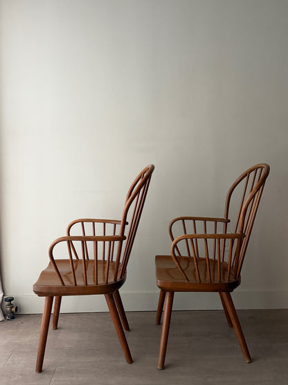 Danish beech windsor chairs. Sold individually.