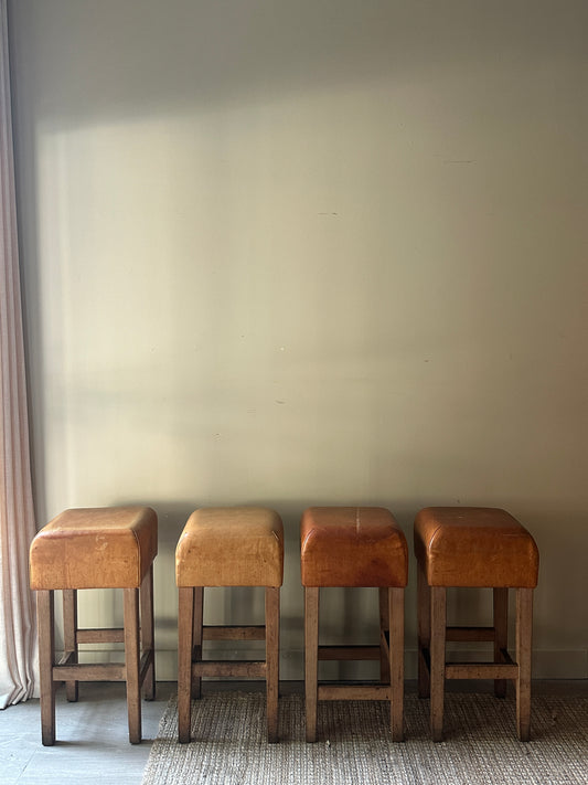 Leather bar stools. Sold as a set of 4.