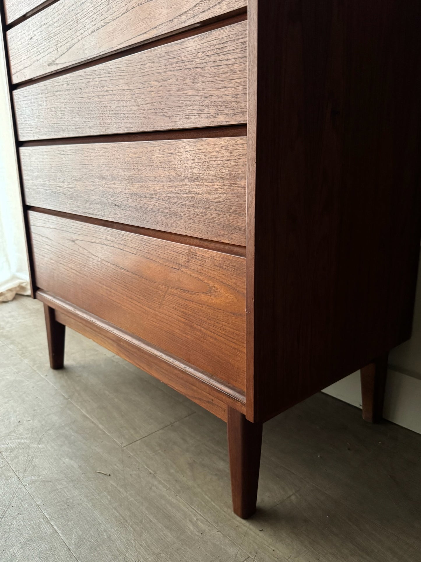 Walnut tallboy dresser