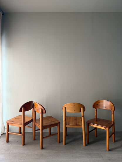 Rainer Daumiller pine dining chairs. Sold in sets of 4.