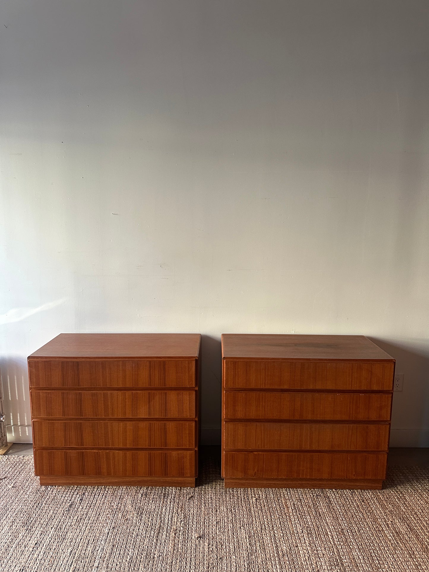 Danish teak dressers. Sold individually.